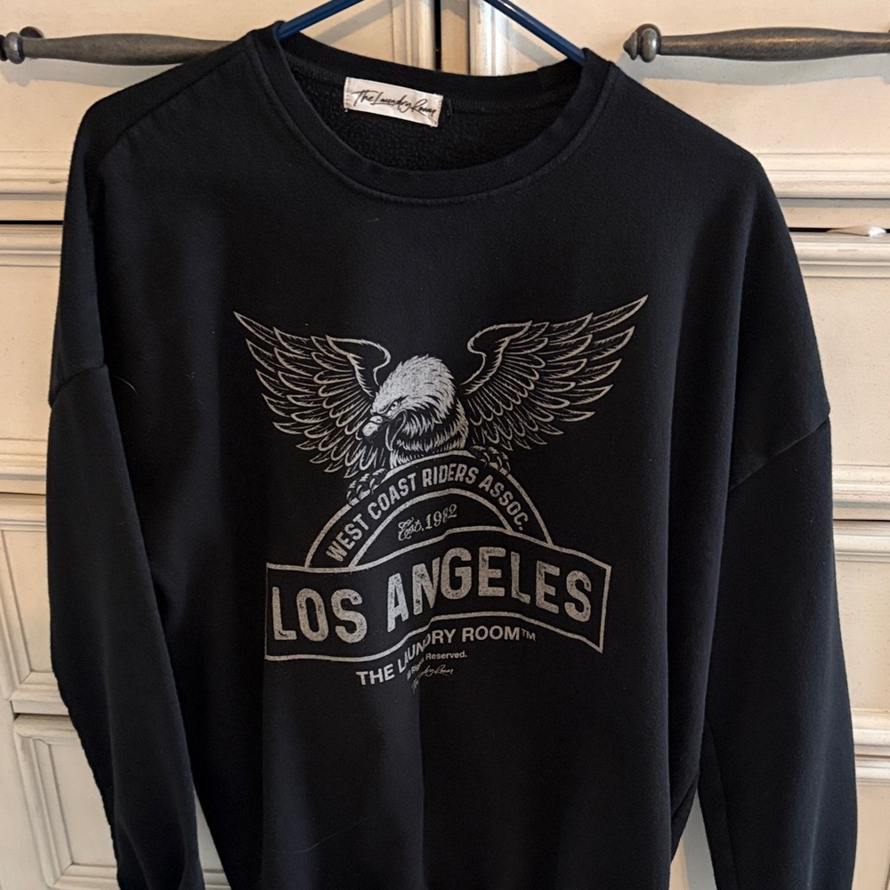 The Laundry Room Black Los Angeles Graphic Crewneck Sweater
